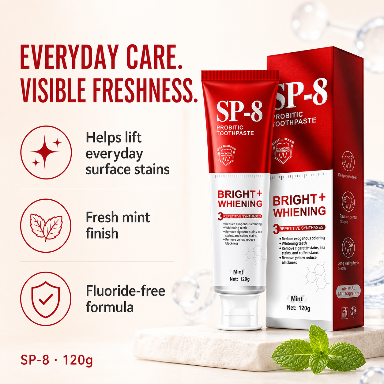 SP-8 everyday oral care and formula highlights