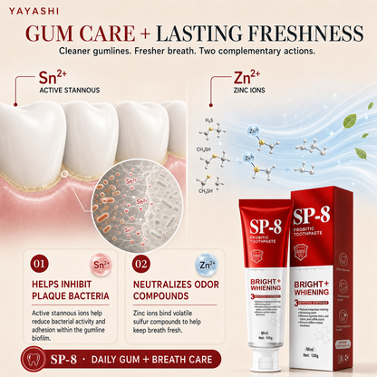 YAYASHI SP-8 Daily Brightening Toothpaste — 120g，YAYASHI SP-8 Daily Brightening Toothpaste — 120gYAYASHI SP-8 Daily Brightening Toothpaste — 120gYAYASHI SP-8 Daily Brightening Toothpaste — 120g