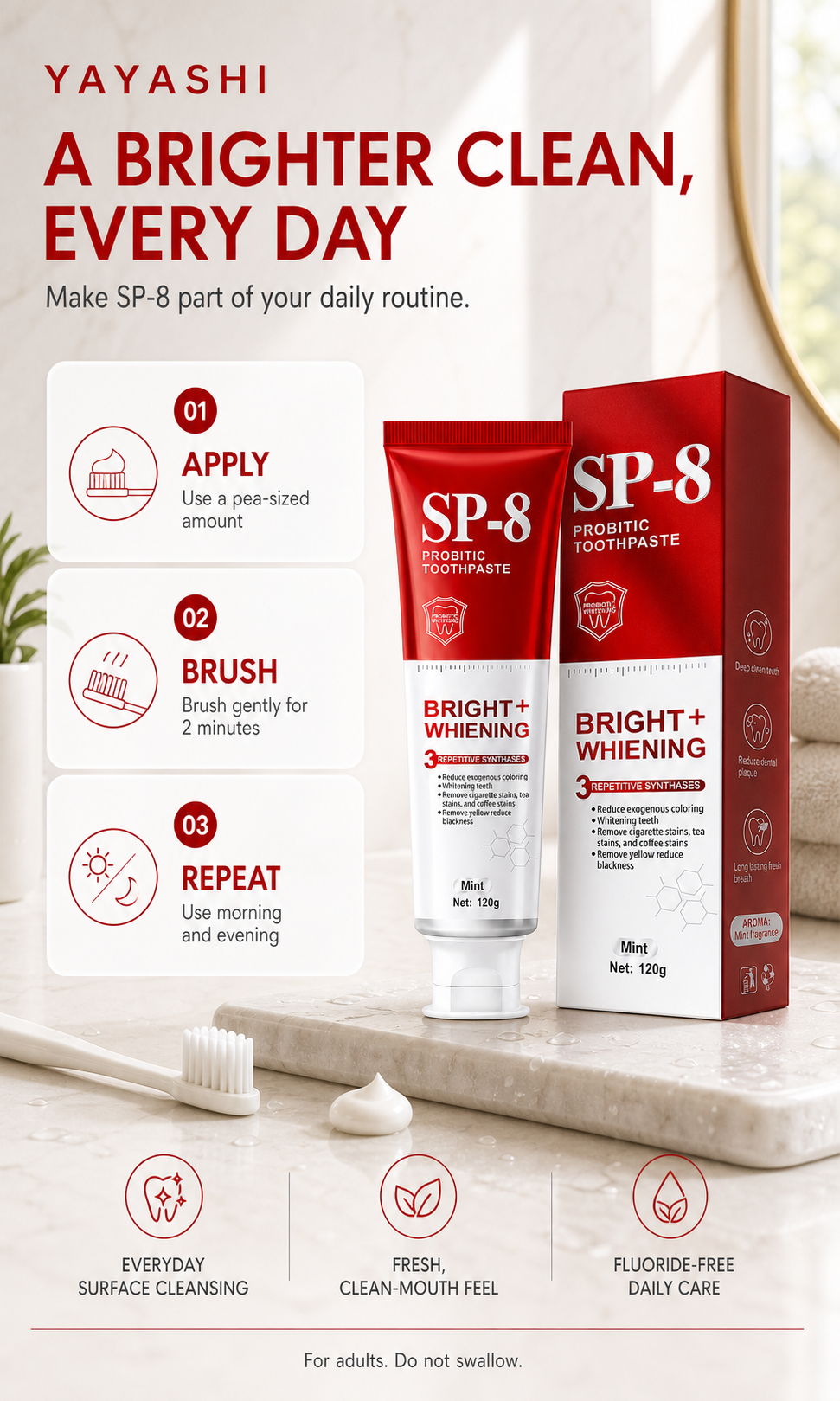 How to use SP-8 toothpaste